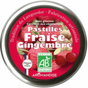 Aromandise Pastiller M. Jordbær & Ingefær Ø (45 g)