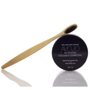 Avojo Activated Coconut Charcoal (30g) + Gratis Tandbørste