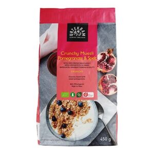 Crunchy Mysli granatæble & spelt Økologisk - 450 gram - Urtekram
