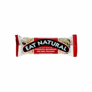 Eat natural Macadamia- & tranebærbar m. chokolade
