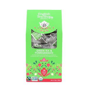 English Tea Shop Green Tea & Pomegranate Ø - 15 pyramider