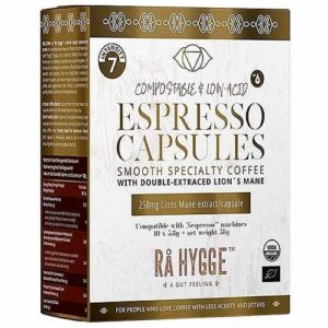 Espresso Capsules with lion's mane extract Økologisk - 10 Kapsler - Rå Hygge