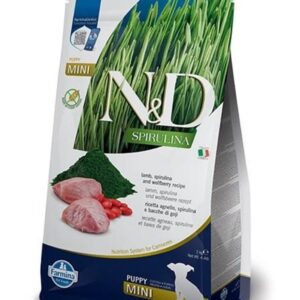 Farmina N&D Spirulina lam Puppy Mini - tørt hundefoder - 2 kg
