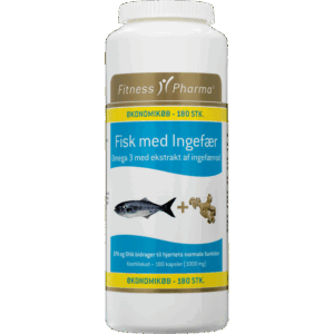 Fitness Pharma Fisk M. Ingefær (180 kapsler)
