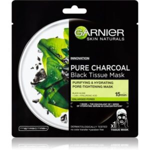 Garnier Skin Pure Charcoal Black Sheet Mask with Seaweed Extract