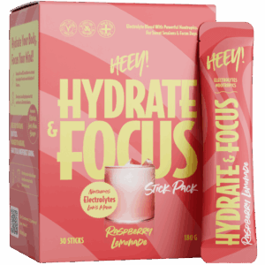 Heey! Hydrate & Focus Electrolytes + Lions Mane Raspberry Lemonade (30 x 6 g)