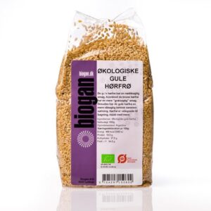 Hørfrø gule Økologisk - 500 gr - Biogan - Mindst holdbar til : 31-12-2026