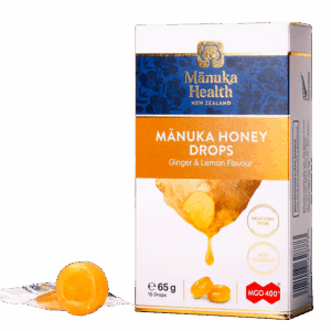 Manuka Health MGO 400+ Manuka Honey Drops Citron & Ingefær (15 stk)