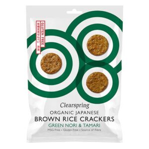 Rice Cracker Nori tang & Tamari Økologisk - 40 gram - Clearspring