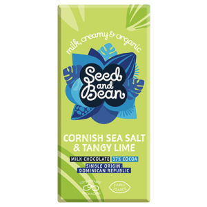 Seed & Bean Mælke Chokolade 37% Cornish Sea Salt & Lime Ø (75 g)