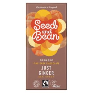 Seed&Bean Chokolade Mørk 58% Ginger Ø (85 gr)