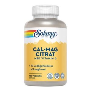 Solaray Cal-Mag Citrat med vitamin D, 180kap.