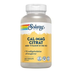 Solaray Cal-Mag Citrat med vitamin D og K2,240kap.