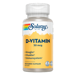 Solaray D-vitamin 30 mcg (100 kapsler)