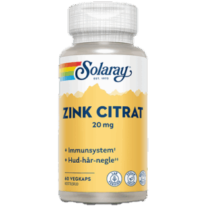 Solaray Zink Citrat 20 mg (60 kapsler)
