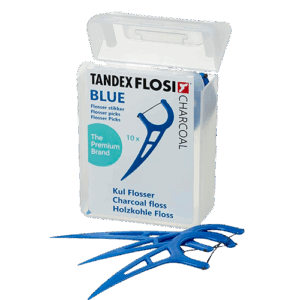 Tandex Flosi Flosser Blue Charcoal Floss (10 stk)
