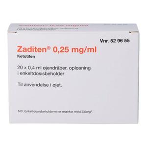 Zaditen 2care4 0,25 mg/g øjendråber enkeltdosis - 20x0,4 ml.